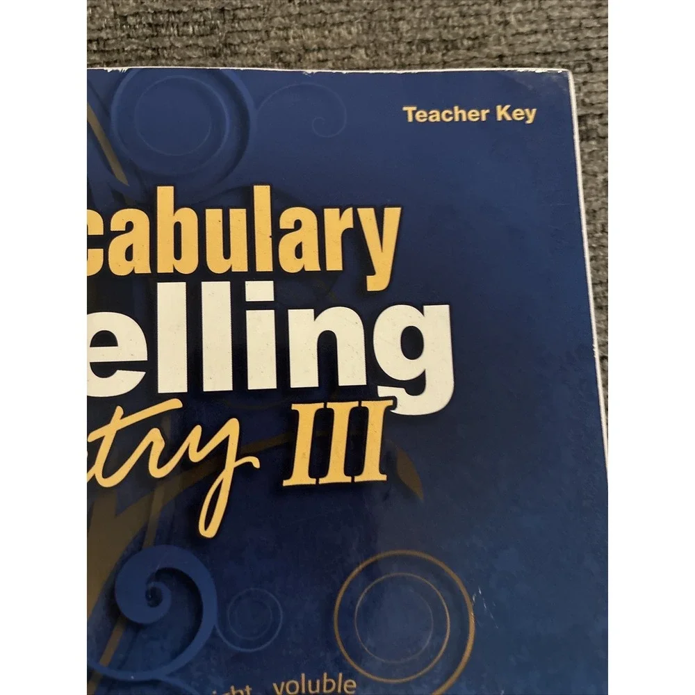 Abeka Vocabulary Spelling Poetry III Teacher Key & Quiz Key 9th Grade